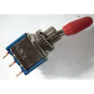 Přepínač páčkový 2 polohy 3A/250V AC s červenou čepičkou