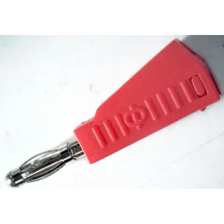 Banánek 4mm s odbočnou zdířkou červený