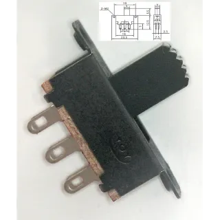 Přepínač posuvný 2x ON-ON 250V/0,5A 