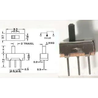 Přepínač posuvný miniaturní 1xOn-ON 50V/0,5A